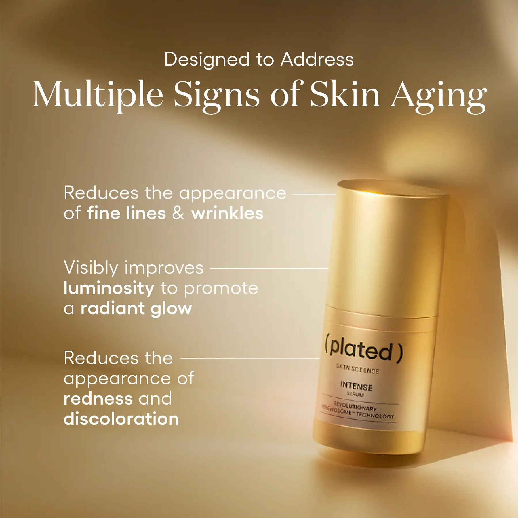 Plated Intense Serum Signs of Skin Aging Infographic
