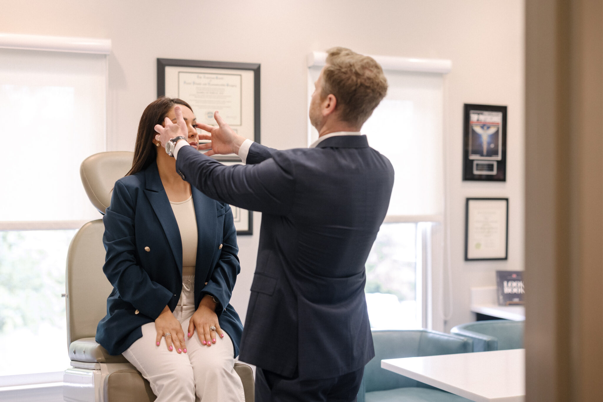 Dr. Kulbersh with patient at Carolina Facial Plastics in Charlotte, NC